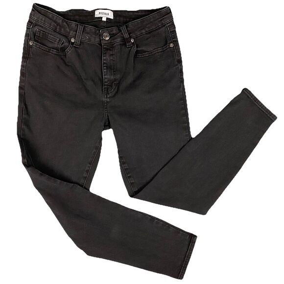 PISTOLA Black Stretch Denim Mid Rise Skinny Ankle Jeans - Size 29 - Picture 1 of 7